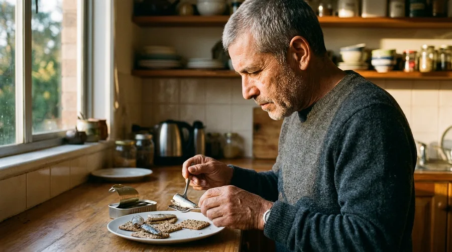 Canned Sardines on Seeded Whole-Grain Crackers