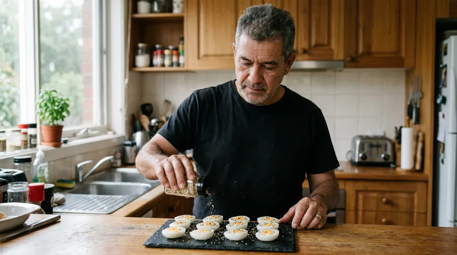 Hard-Boiled Eggs Dusted with Everything Seasoning