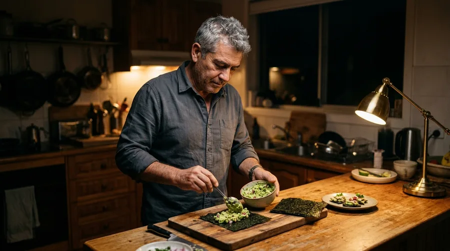 Avocado Mashed on Roasted Seaweed Sheets