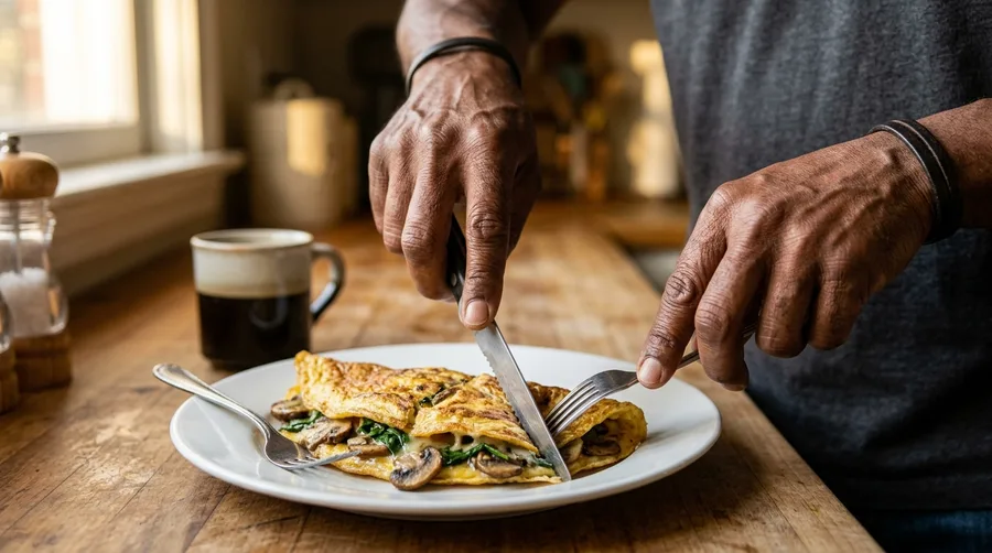 Mushroom and Spinach Egg White Omelet